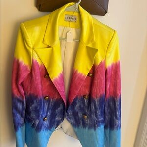 Lioness Vibrant Yellow, Pink, and Blue Blazer